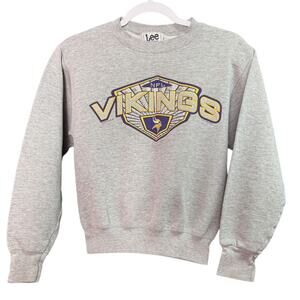 Vintage 90s Minnesota Vikings Kids Lee Sport NFL Crewneck Sweatshirt Med 10/12